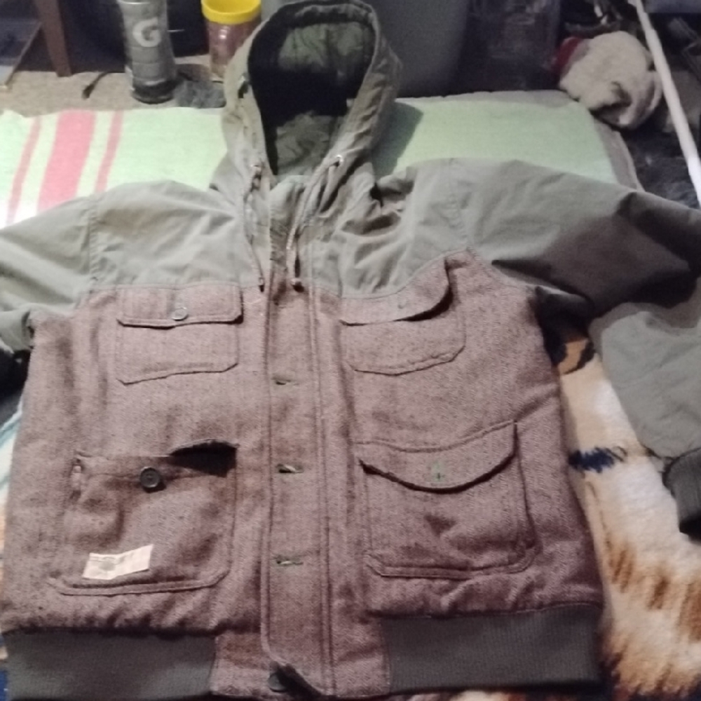 Men's Vintage LRG Green Brown Snowboard Winter Size Large Jacket Lifted Research